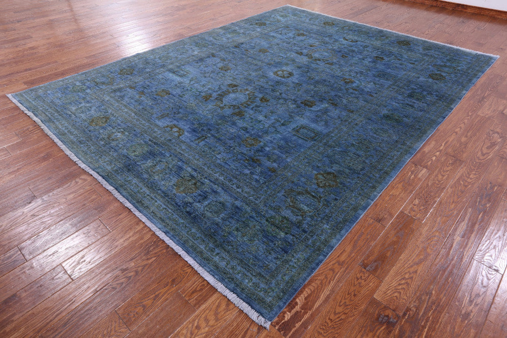 Handmade Full Pile Overdyed Wool Rug 9' 1" X 12' 0" - WR1421