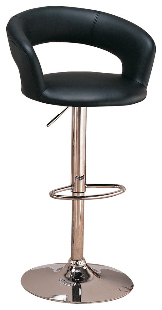 29" Black Adjustable Bar Stool Chair