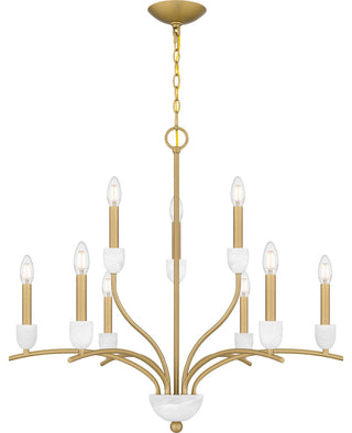 Quoizel FRI5032 Frida 9 Light 32"W Taper Candle Style Chandelier - Aged Brass