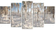 Winter Snow Covered Wood, Landscape Canvas Art Print, 60"x32", 5 Panels