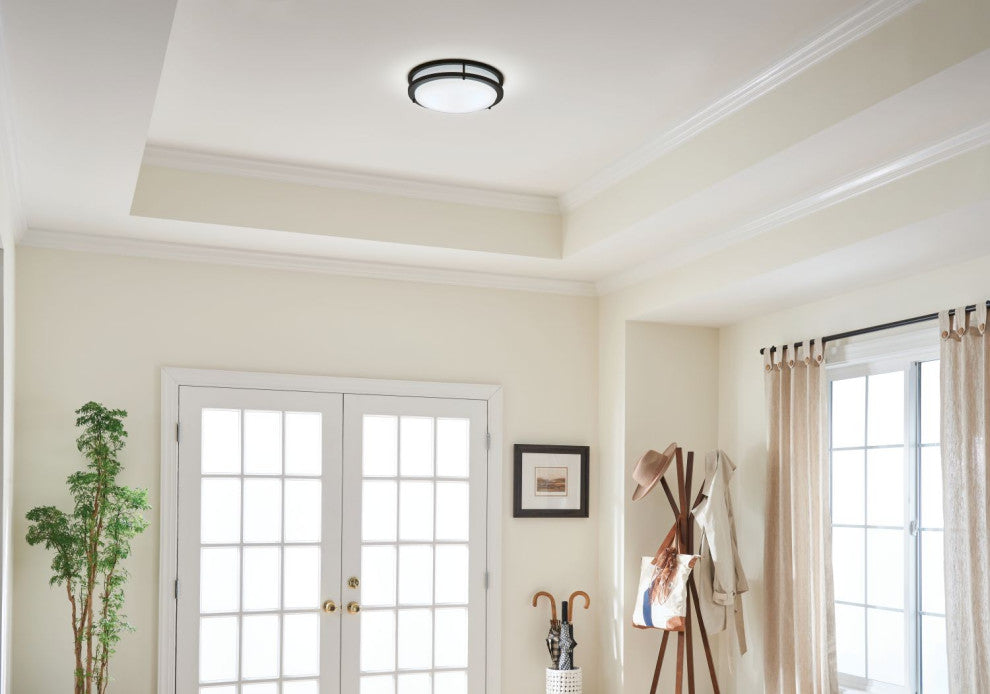 Kichler Avon 1 Light LED Flush Mount, Olde Bronze, 14