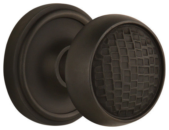 Classic Rosette Passage Craftsman Knob, Oil Rubbed Bronze