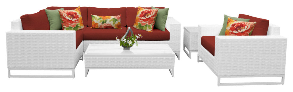 Miami 7 Piece Outdoor Wicker Patio Furniture Set 07h