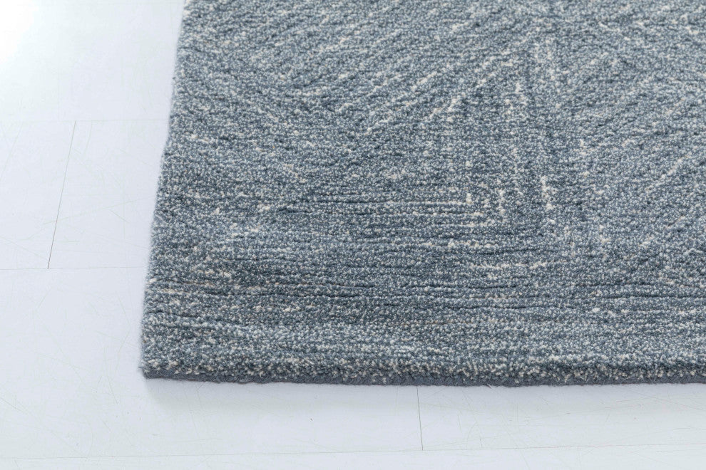 NuStory Shale Hand Tufted Geometric Area Rug in Denim, 5' X  8'