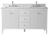 Vanity Art Freestanding Vanity, White, 60", Double Sink, Brushed Nickel