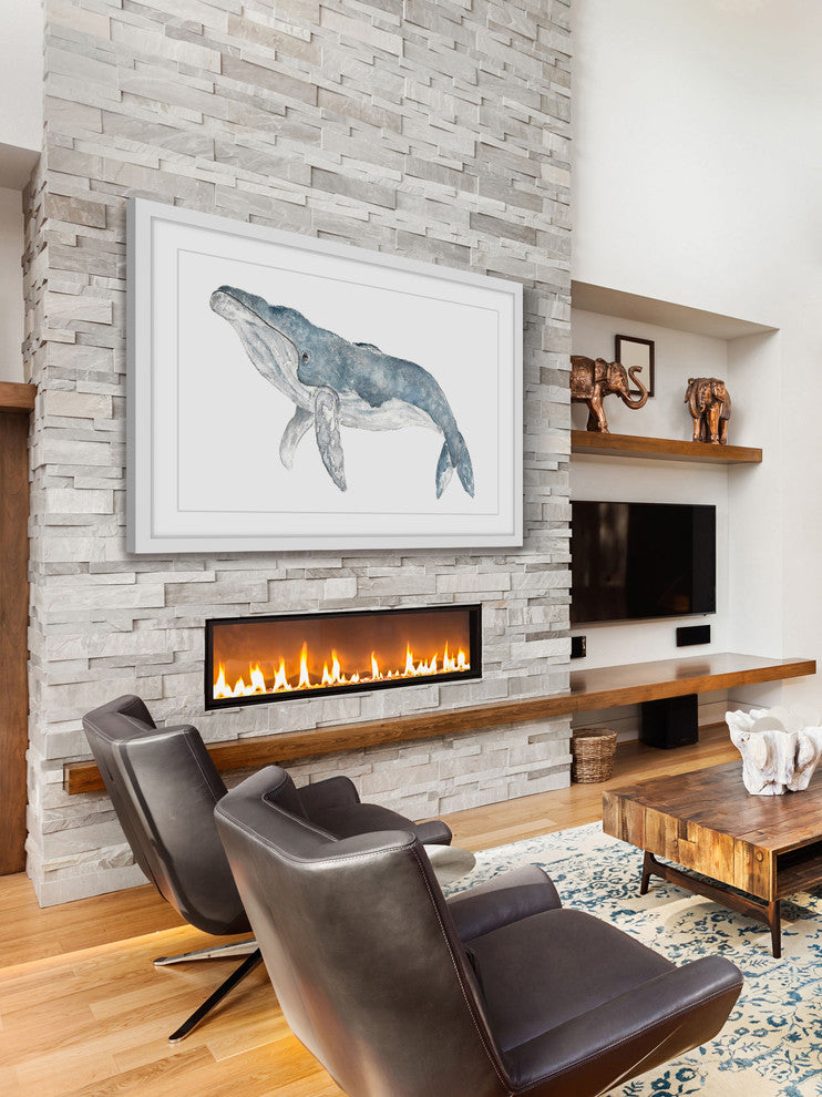 Marmont Hill, "Humpback Whale" by Thimble Sparrow Framed Painting Print, 24x16