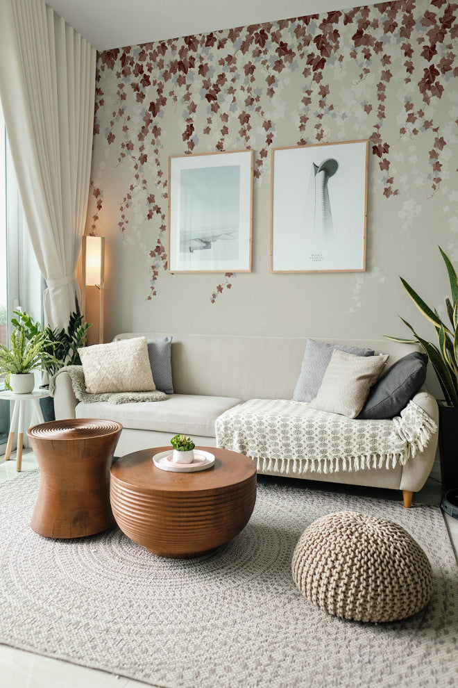 Trailing Ivy Brown Wall Mural