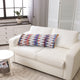 White and Multicolored Chindi Chevron Throw Pillow, 14" X 36"