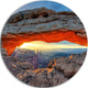 Sunrise At Mesa Arch In Canyon Lands, Flower Round Wall Art, 11"