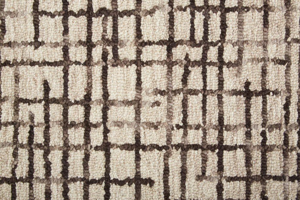 Weave & Wander Carrick Architectural Rug, Beige/Brown, 3'6"x5'6"