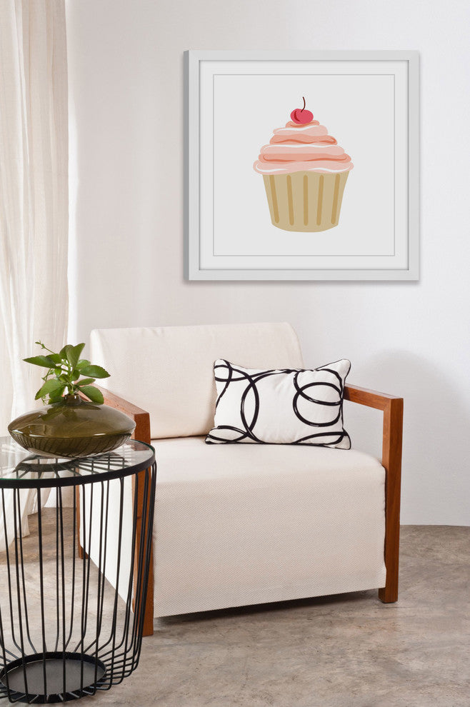 "Cupcake Cherry" Framed Painting Print