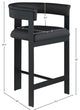 Romeo Upholstered Counter Stool, Set of 2, Black, Vegan Leather, Matte Black