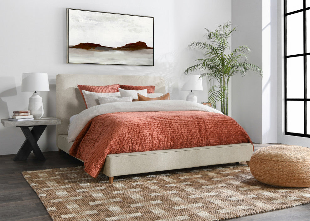 Tate Upholstered Bed in Cream by Kosas Home , California King