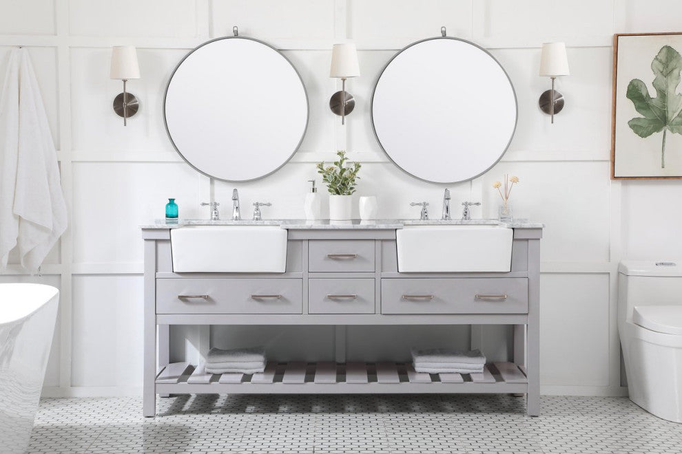 Home Living 22" Farmhouse Grey-Light Bathroom Vanity