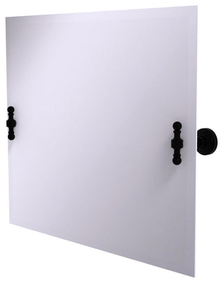 Frameless Landscape Beveled Edge Tilt Mirror, Matte Black