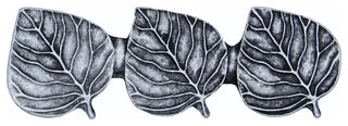 Triple Aspen Leaf Cabinet Pull, Pewter