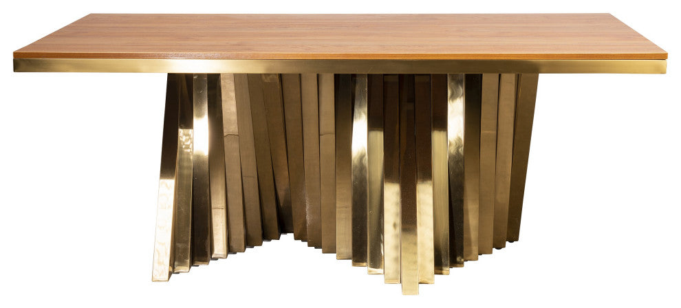 Waterfall Wood Top Dining Table for 8