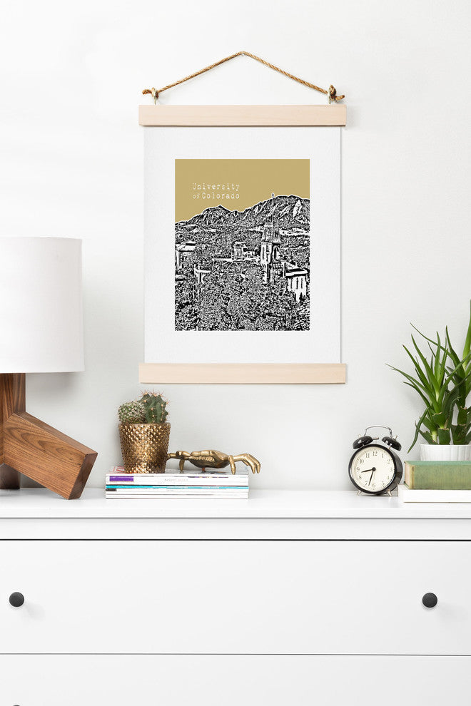 Deny Designs Bird Ave University of Colorado Yellow Art Print