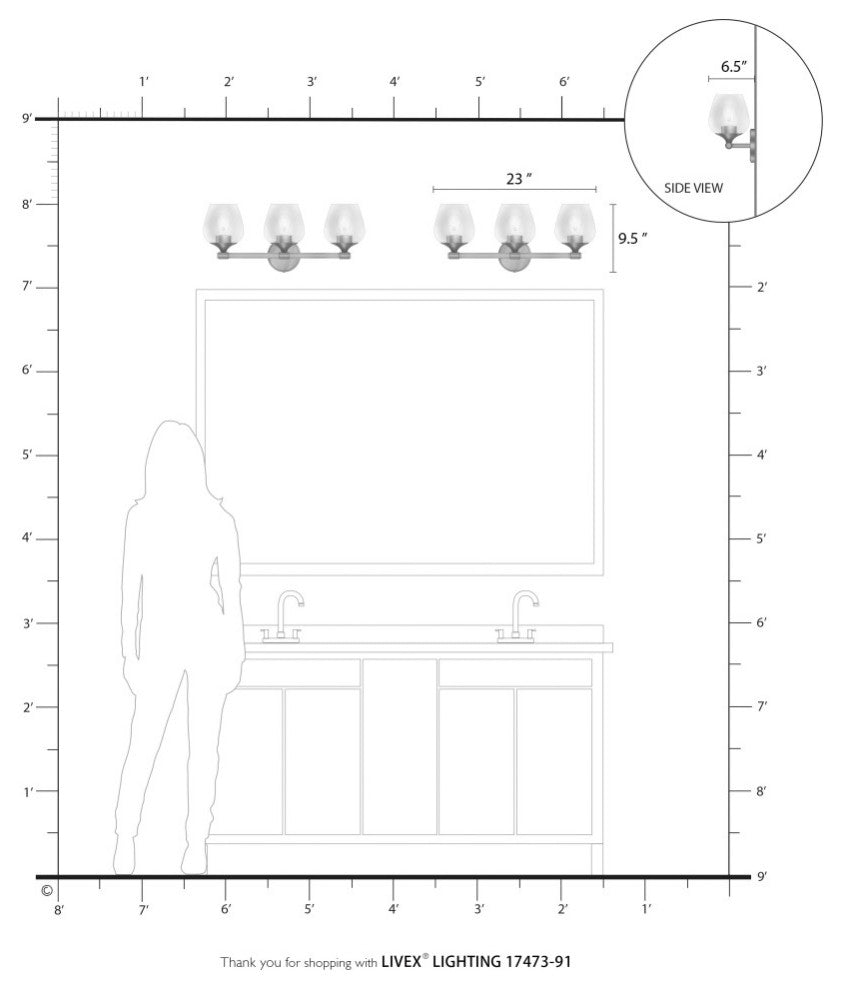 Willow 3 Light Brushed Nickel Vanity Sconce