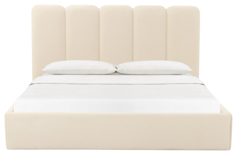 Palani Cream Velvet King Bed