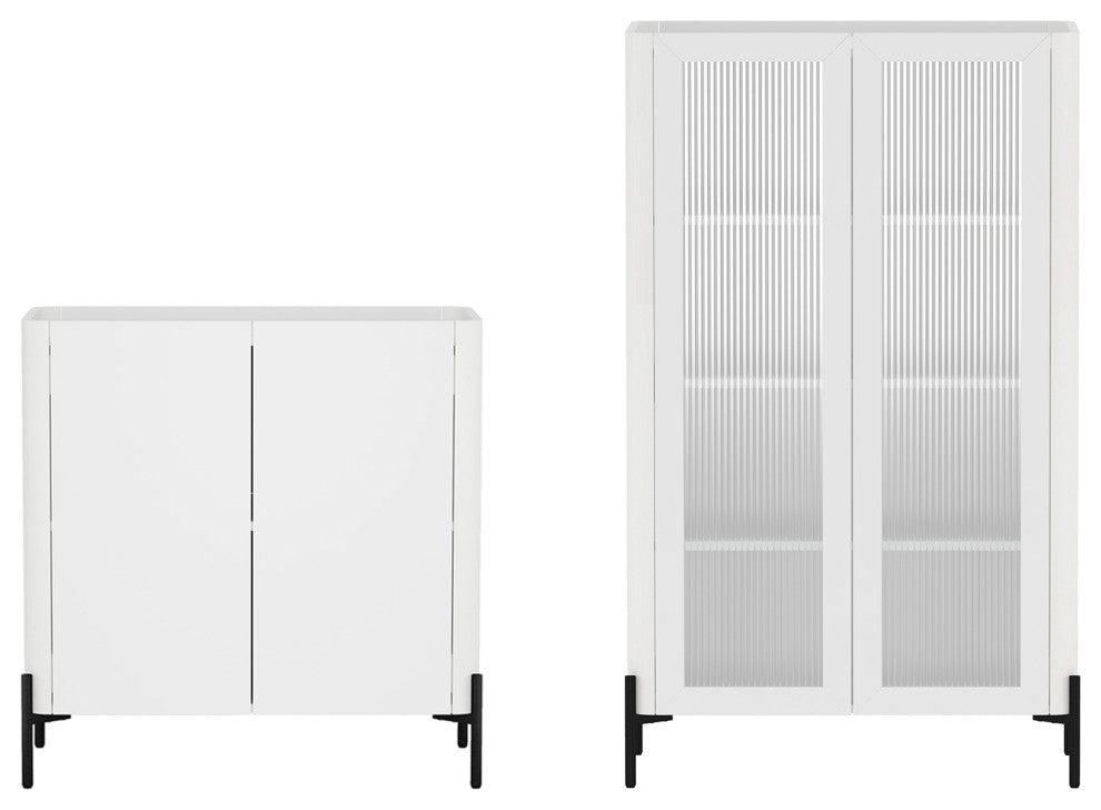 Manhattan Comfort 2-Piece Abbey Accent Cabinet and Bookcase