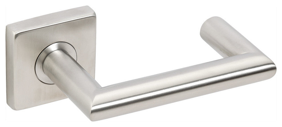 Stuttgart Lever, Tubular Passage, Satin Stainless Steel, 2-3/4" Backset