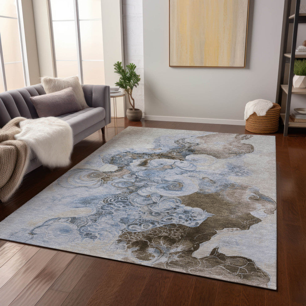 Machine Washable Indoor/Outdoor Chantille ACN1860 Taupe 2'6" x 3'10" Rug