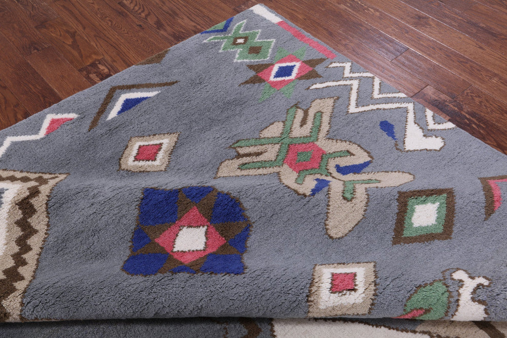 Hand Knotted Moroccan Wool Rug 10' 2" X 14' 1" - Q13113