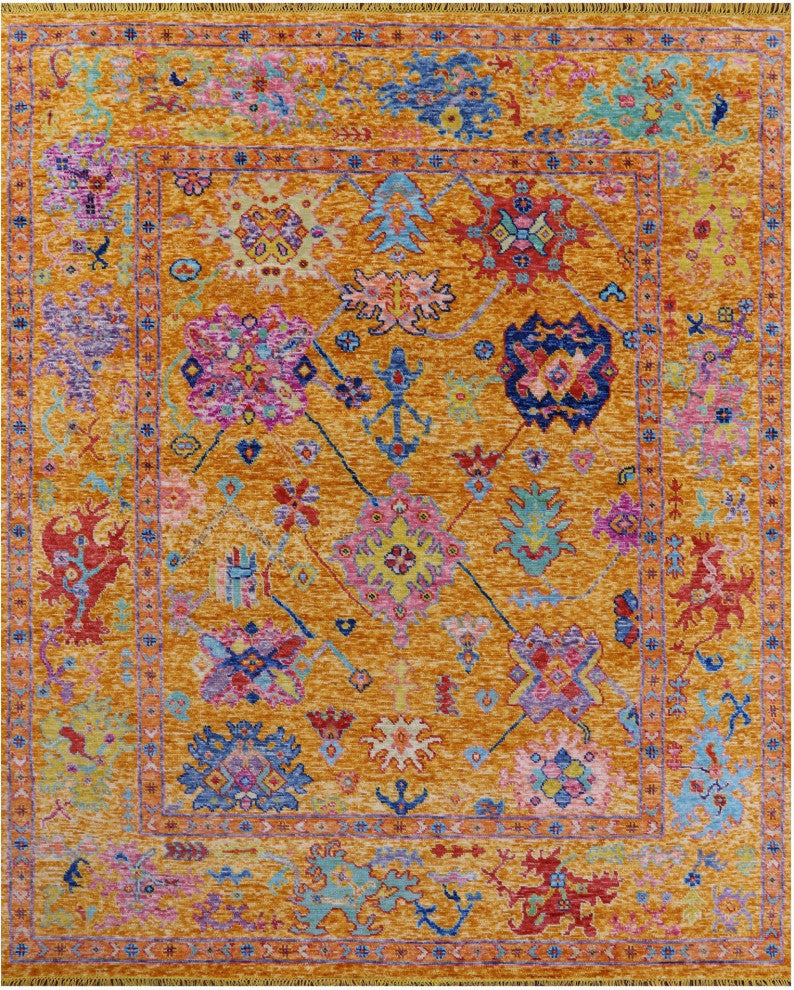 8' 3" X 9' 9" Turkish Oushak Hand Knotted Wool Rug - Q16052