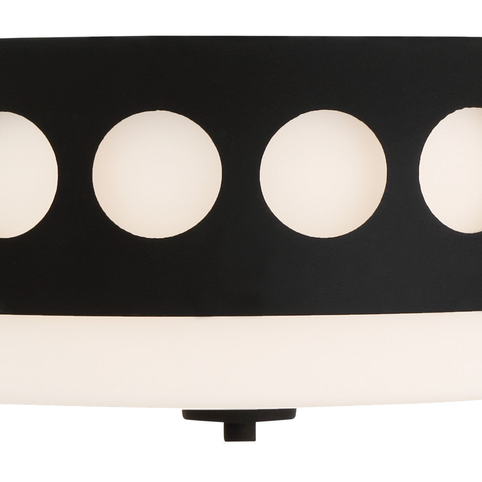 Kirby Two Light Ceiling Mount in Black Forged