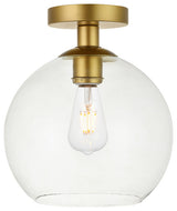 Baxter 1 Light Flush Mount in Brass with Clear Glass