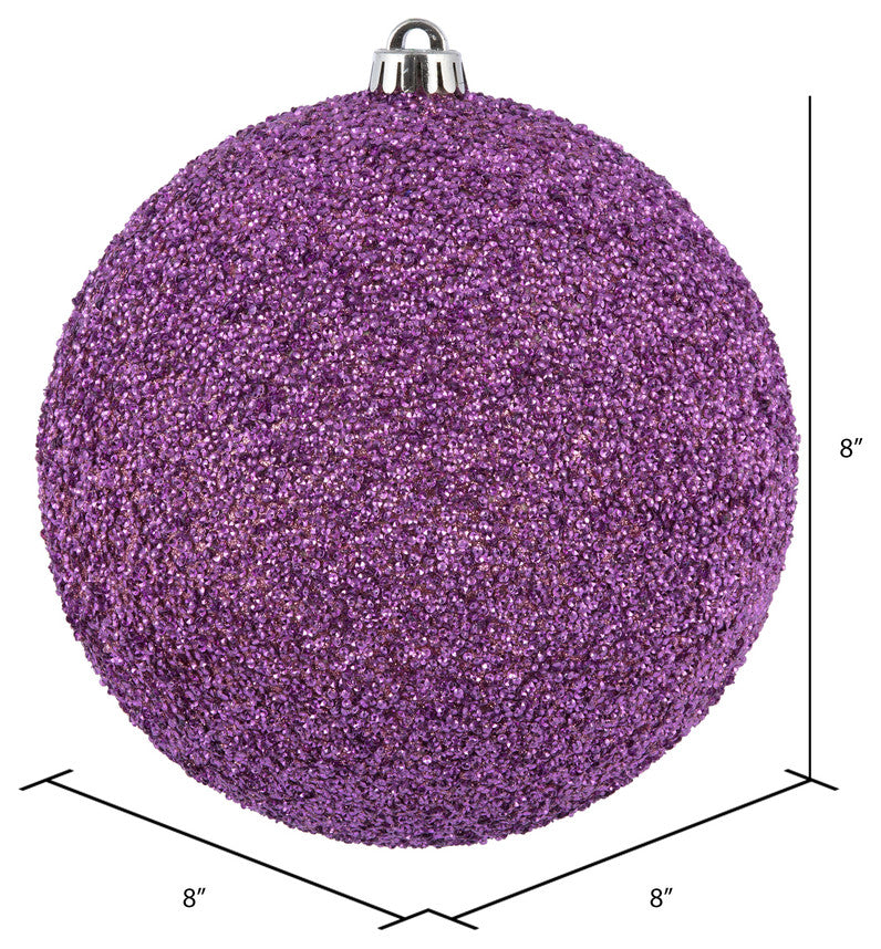 Vickerman Beaded Ball Drilled, Mauve, 8"