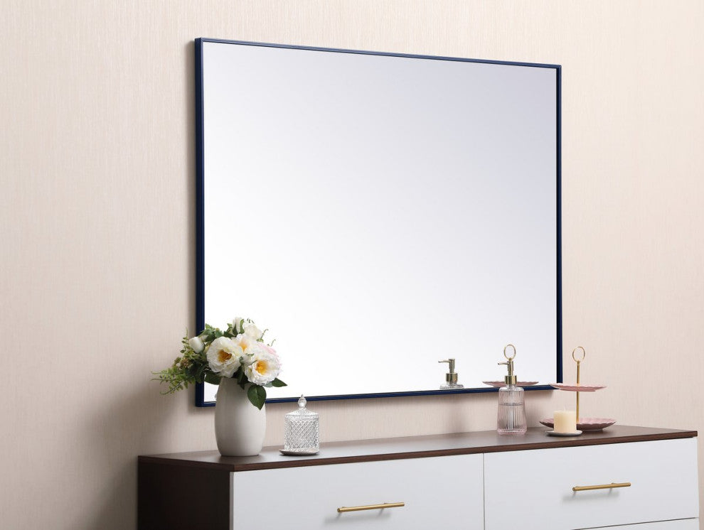 Elegant MR43648BL Metal Frame Rectangle Mirror 36"X48", Blue