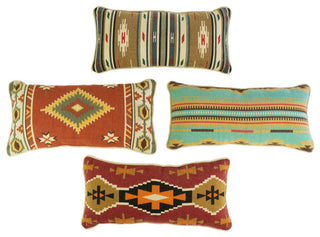 Set of Four Printed Lumbar Pillows - One Each