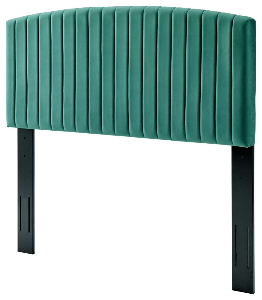 Headboard, Full Queen Size, Velvet, Teal Blue, Modern Contemporary, Bedroom