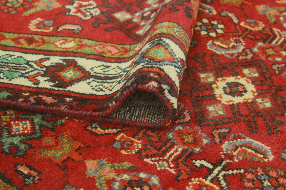 Fine Vintage Distressed Will Red/Beige Runner, 3'4x14'3