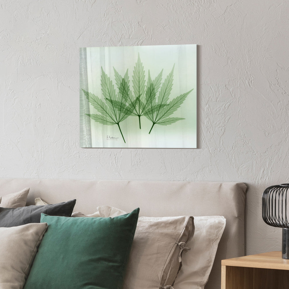 "Green Flower" Frameless Free Floating Panel Graphic Wall Art, 16"x20"