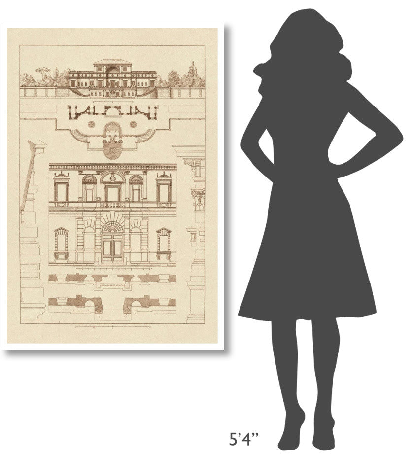 "Villa Sacchetti, Villa Papa Giulio at Rome" Paper Print by J. Buhlmann, 34"x50"