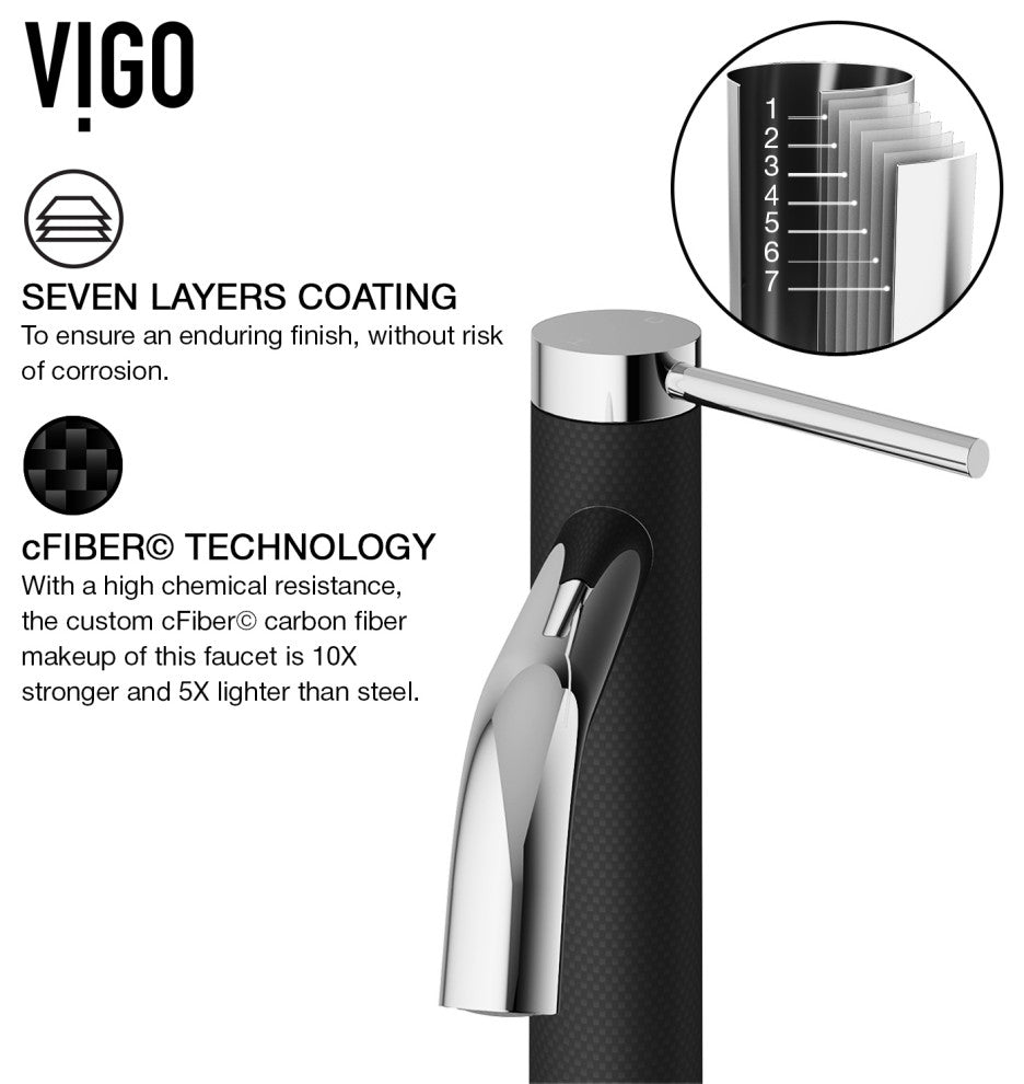 VIGO Madison 8" H Single Handle Single Hole Bathroom Faucet, Chrome, With Deck Plate