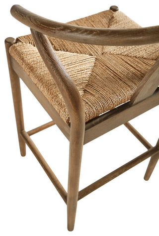 Broomstick Counter Stool with a hand woven seat
