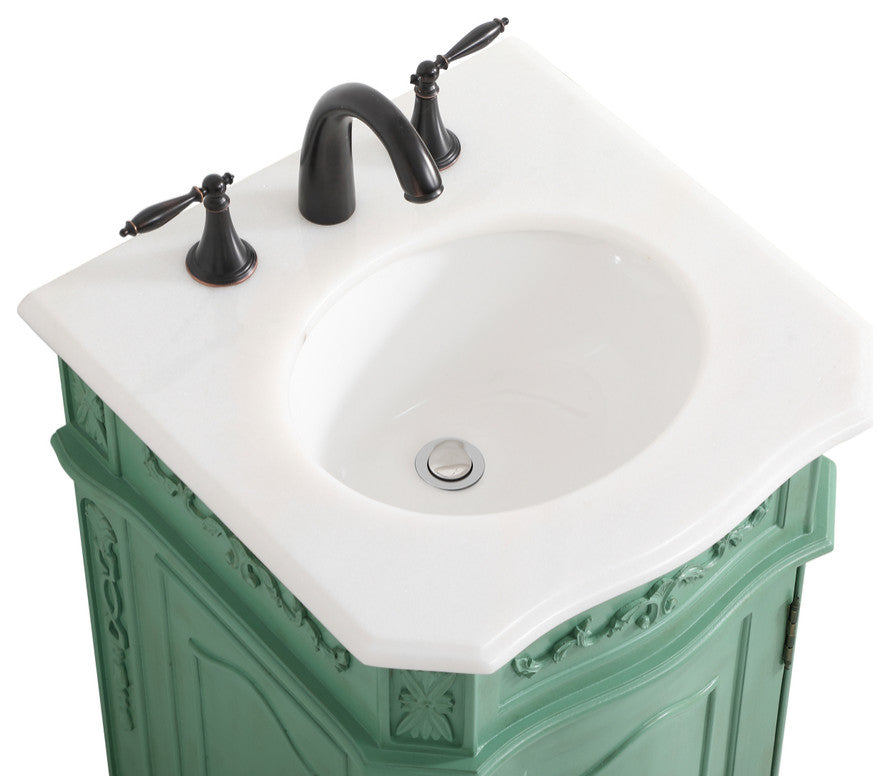 19" Single Bathroom Vanity, Vintage Mint