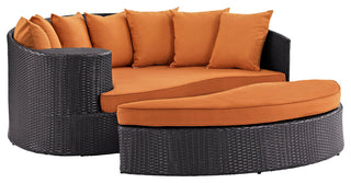Modway Convene Outdoor Patio Daybed, Espresso Orange