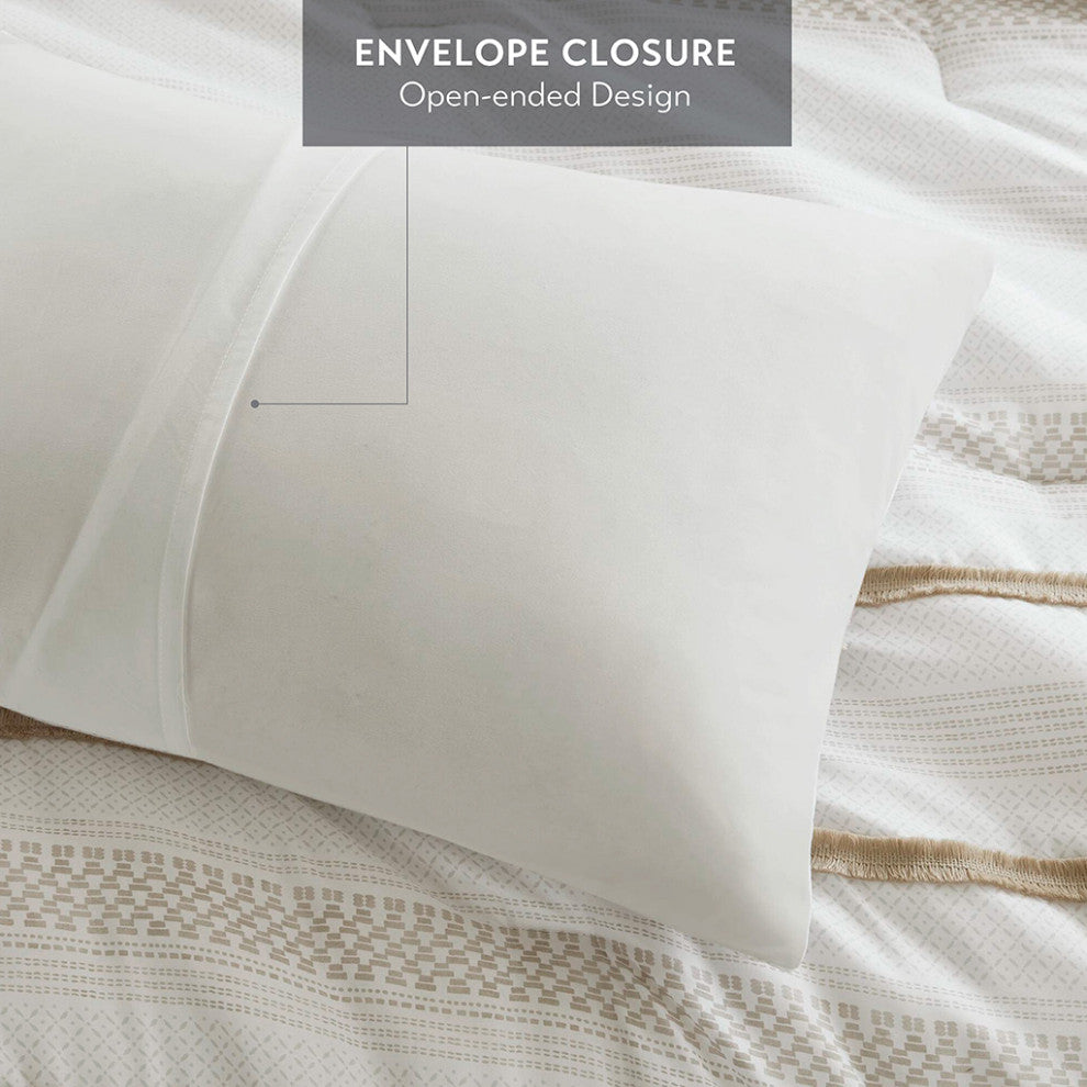 Madison Park Carolina 7 Piece Stripe Comforter and Quilt Set