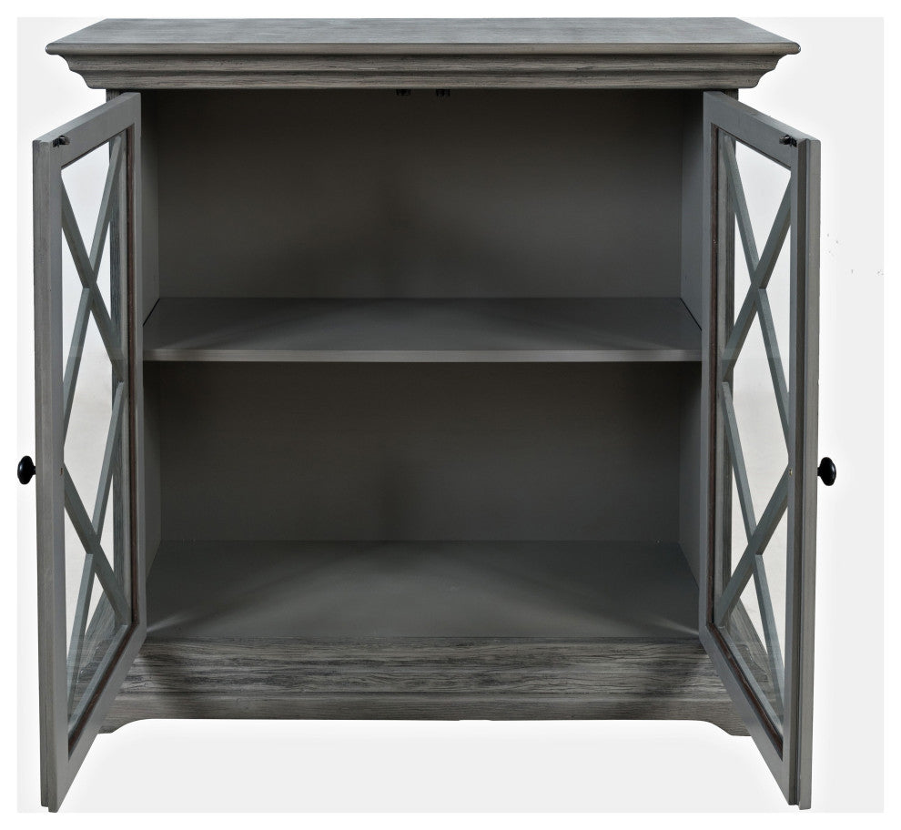 Carrington Contemporary Wire Brushed Two Door Accent Cabinet