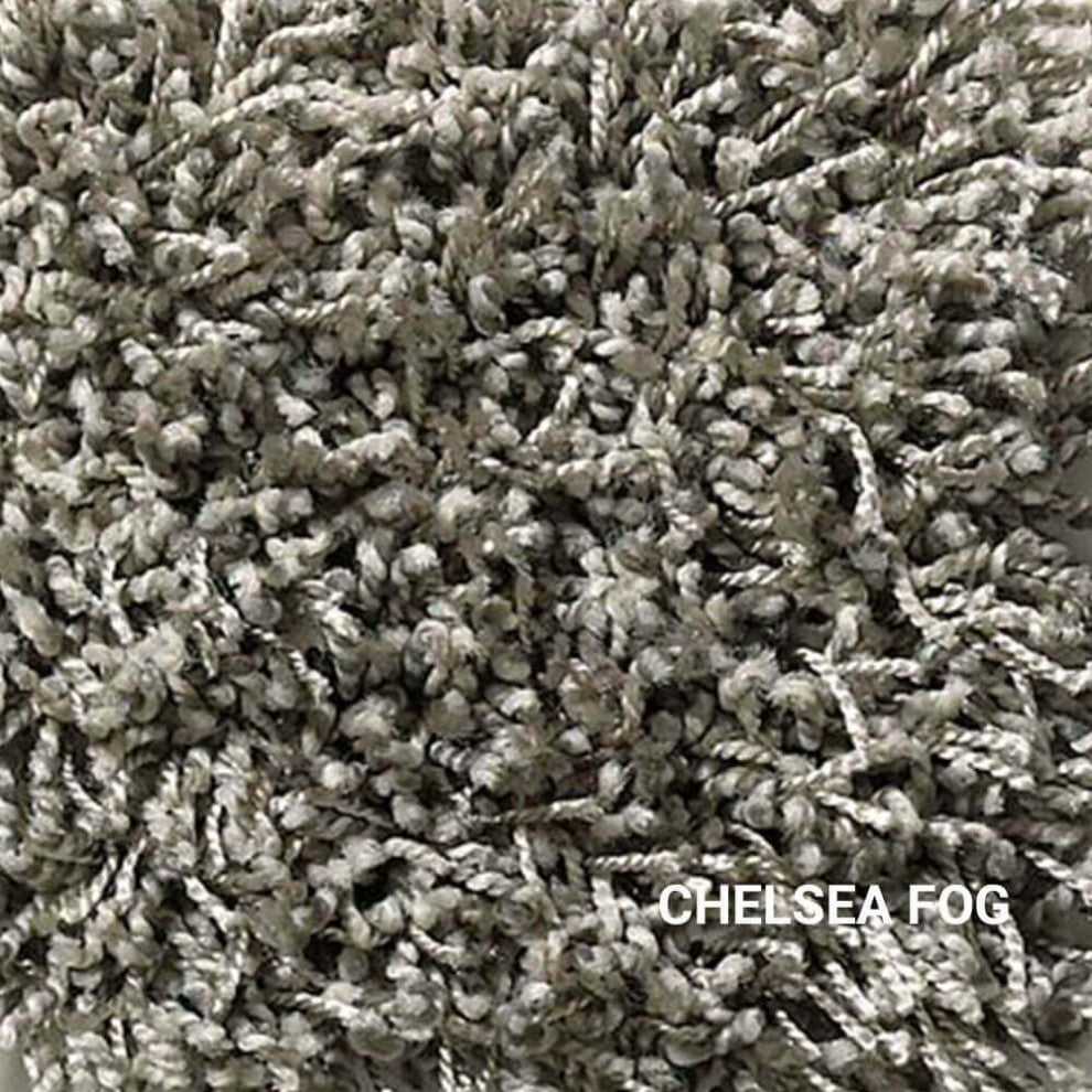 Serenade Indoor Shag Area Rug Carpet Collection, Chelsea Fog, 4x10