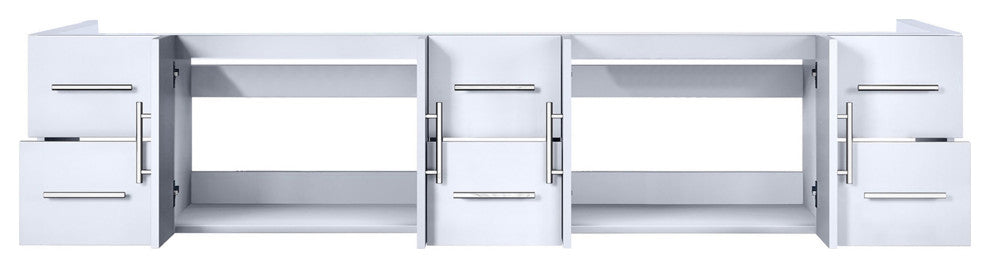 Geneva Transitional Glossy White 84" Vanity Cabinet Only