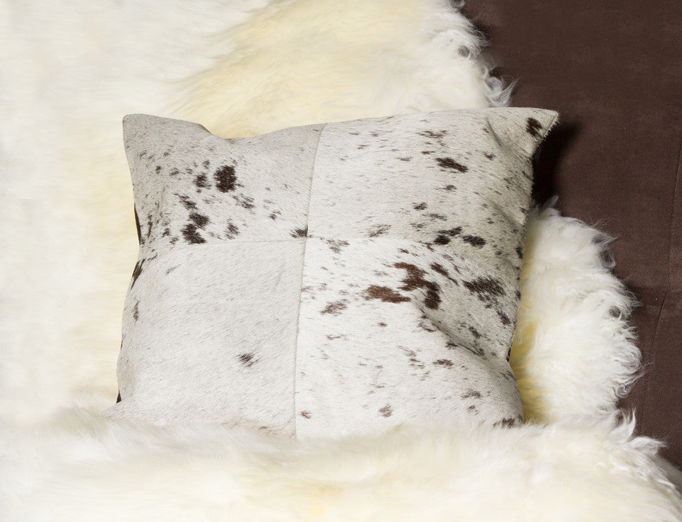 18"x18" Torino Quattro Pillow, Salt and Pepper Black/White