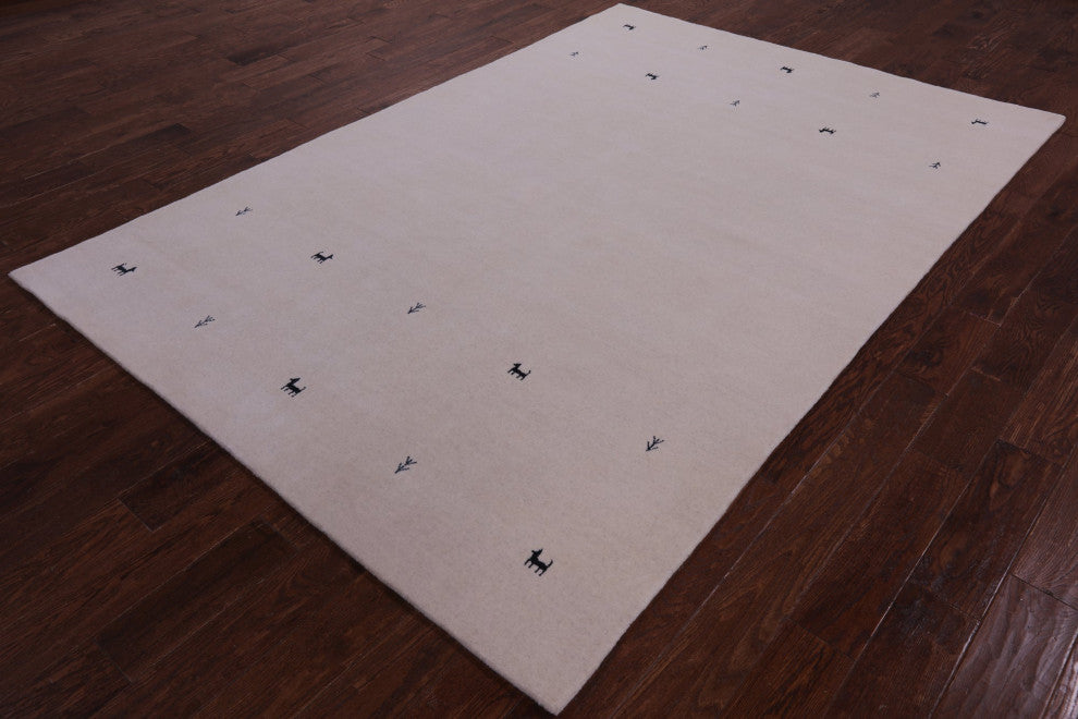 Hand-Knotted Persian Gabbeh Wool Rug 6' 0" X 9' 0" - Q15237