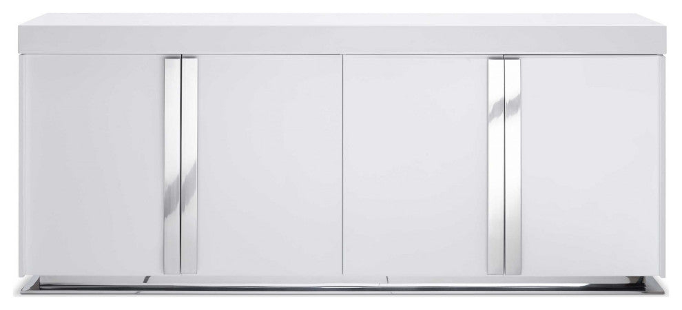 78" X 20" X 33" Black Stainless Steel Buffet
