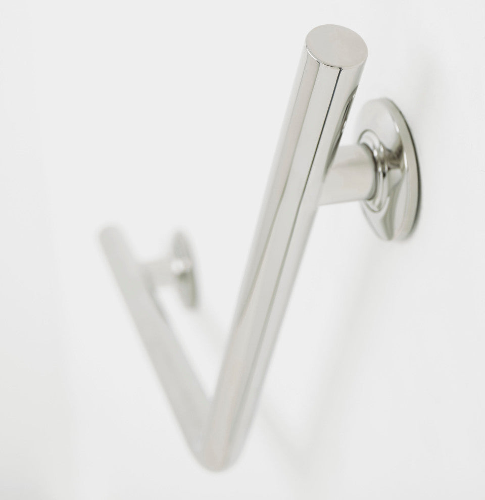 16"x16" Angled Wedge Shower Grab Bar, Satin Stainless